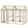 Pawhut Chicken Run, Wooden Large Chicken Coop with 3 Perches and 2 Doors, Outdoor Poultry Cage for Backyard, Farm, for 1-3 Poultry, Rabbits, Ducks, 55\" x 35\" x 42\"