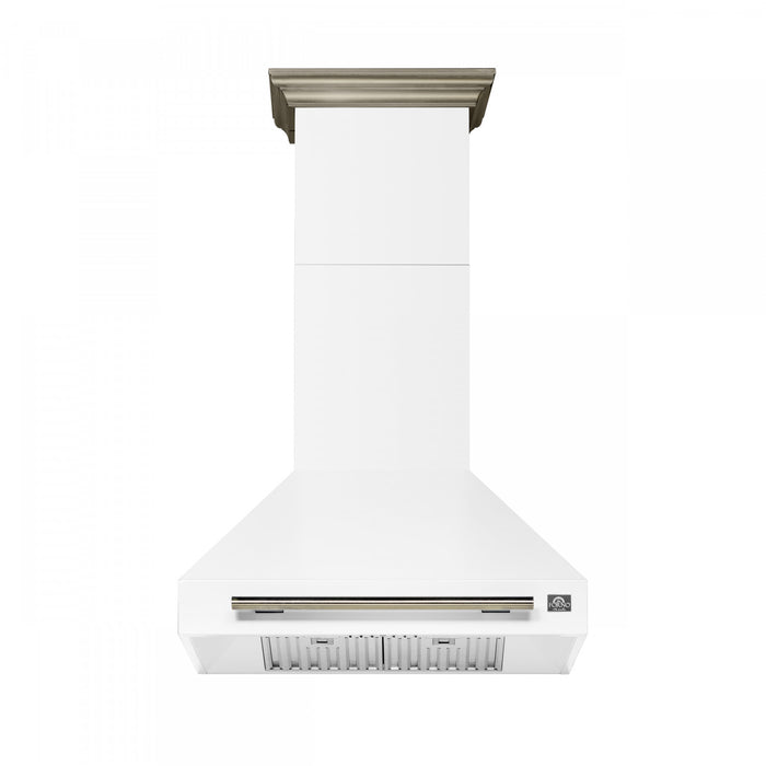 Forno Aria 30 Inch Wall-Mounted Range Hood, White- FRHWM5095-30WHT