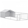 Pawhut Outdoor Dog Kennel With Waterproof & Uv-resistant Cover, Dog Run With Secure Lock For Small Medium Large Dogs, 19.7' X 7.5' X 4.9'
