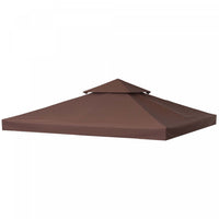 Outsunny 9.8' X 9.8' Square 2-tier Gazebo Canopy Replacement Top Cover Outdoor Garden Sun Shade, Cof
