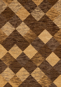 Florence Brown Beige Distressed Diamond Pattern Rug, 5'3