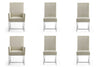 Element Modern 6-Piece Dining Chair Set in Champagne