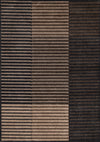 Maverick Beige Brown Black Striped Design Rug, 5'3\" x 7'7\" Indoor Area Rug