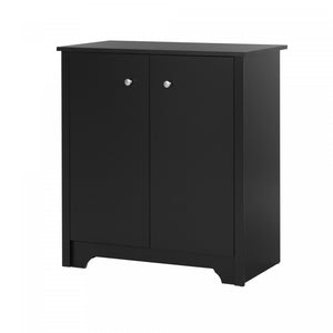 Vito Small 2-door Storage Cabinet - Pure Black 