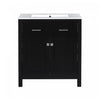 Baker 30 Inch Modern Bathroom Vanity with Ceramic Sink & Storage Cabinet, Black