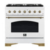 Forno Antico 36\" Dual Fuel Gas Range, White, 4.5 cu.ft. - FFSGS6113-36WHT