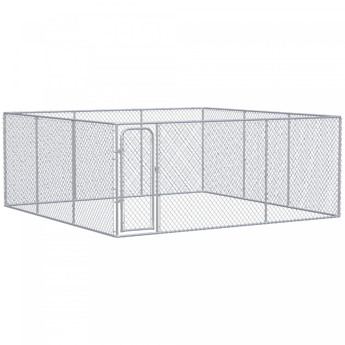 Pawhut 228 Sq. Ft. Dog Playpen Outdoor, Walk-in Dog Run Kennel Puppy Exercise Pen With Galvanized Steel Frame, For Small And Medium Dogs, 15.1' X 15.1' X 6'