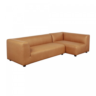 Lukas Contemporary Modern 118" Right-Facing 2-Piece Sectional Sofa in Camel | Canape sectionnel moderne contemporain Lukas 2 pieces, 118", oriente a droite, couleur camel