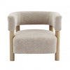 Evelyn Accent Arm Chair with Comfortable Seating and Boucle Upholstery,Natural Wood Accent Chair