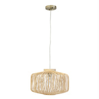 Boden Rattan Pendant Light, Natural & Nickel, 16