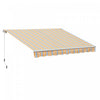 Outsunny 13' X 8' Manual Retractable Patio Awning Sun Shade Outdoor Deck Window Door Canopy Shelter Aluminum Frame Mix Colour