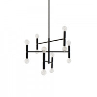 Dainolite Ava 12 Light Chandelier Small Matte Black Finish Lamp