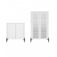 Abbey Modern 2-Piece Accent Storage Cabinets in White 