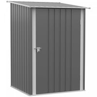 Outsunny 3.3' X 3.4' Lean-to Garden Storage Shed, Outdoor Galvanized Steel Tool House With Lockable