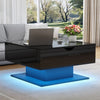 Ethan Coffee Table with Lift-Top and LED Lights,Black | Ethan table basse relevable avec eclairage LED, noir