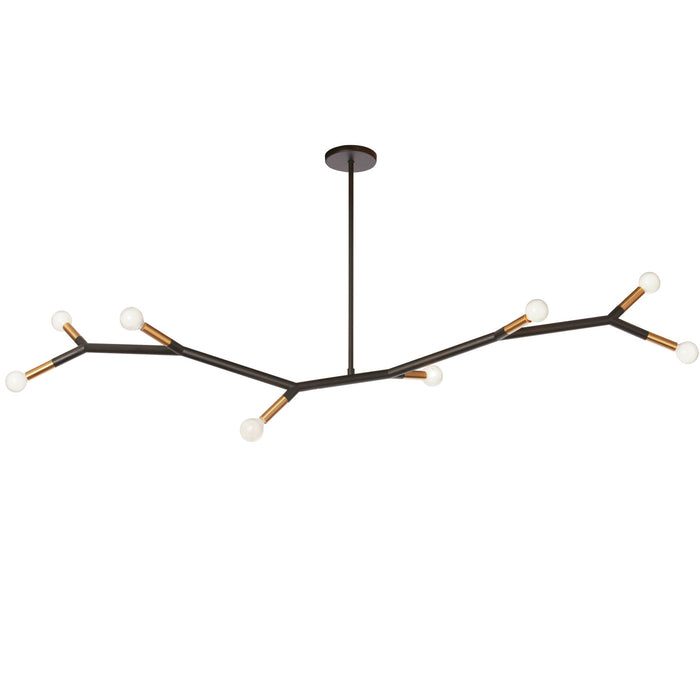 Dainolite Morgan 8 Light Horizontal Pendant Matte Black/aged Brass Finish Lamp