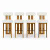 Sophia Indoor Modern Rubberwood Bar Stool Set of 4 with Supportive Backrest,White&Walnut | Sophia – Lot de 4 tabourets de bar modernes d’interieur en bois d’hevea avec dossier de soutien, coloris blanc et noyer