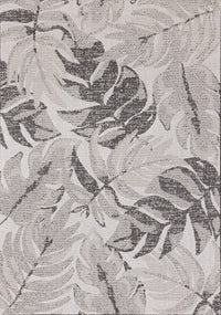 Jackson Grey White Botanical Leaves Rug, 5'3