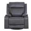 Marlow 37 in. Leather Match Swivel Glider Manual Recliner - Charcoal | Fauteuil inclinable manuel pivotant a mouvement coulissant Marlow de 37 po en cuir assorti - Charbon