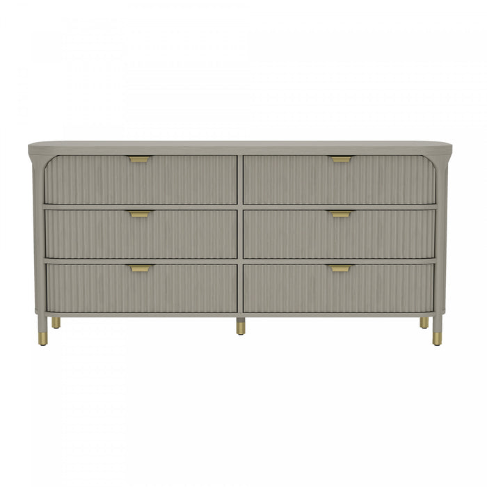 Park Contemporary 68\" Dresser in Gray (6-Drawer)