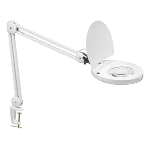 Dainolite LED Magnifier Lamp 8w 5d Lens White Finish