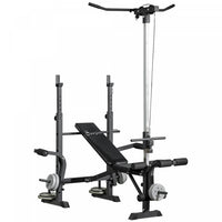 Soozier Adjustable Weight Bench W/ Pulley System, Full Body Workout Bench