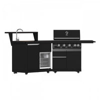Forno All'Aperto 62,600 BTU BBQ & Sink Module with Black Countertops, Bar & Beverage Center - FODKT2582BLK 