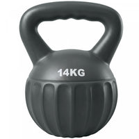 Soozier Kettlebell, 31 lbs Kettle Bell with Non-Slip Handle for Home Gym, Weight Lifting and Strength Training, Grey