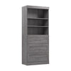 Bestar Pur 36 W Closet Organizer with Drawers - Bark Grey