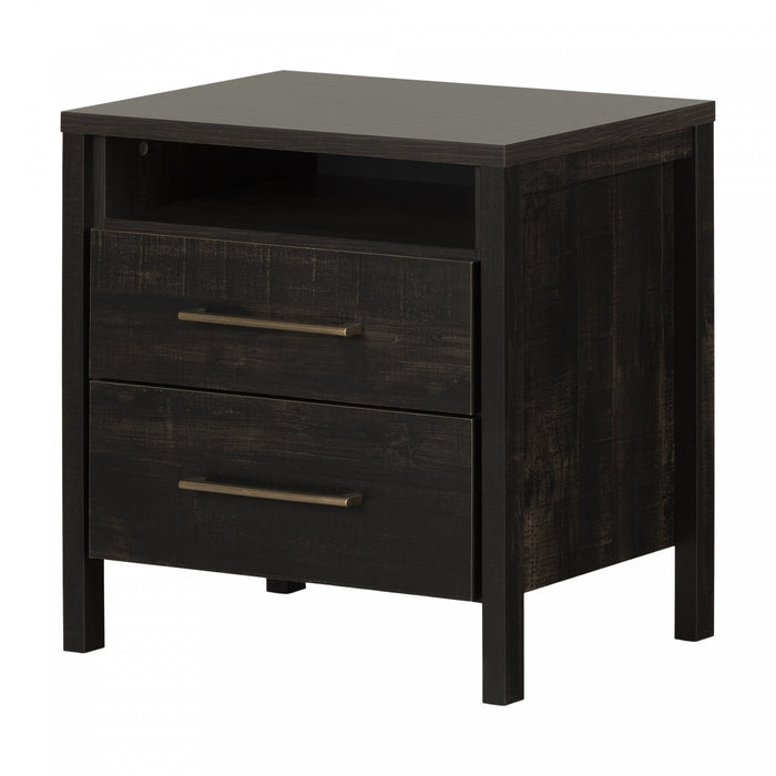 Gravity 2-drawer Nightstand - Rubbed Black 