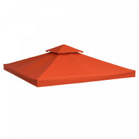 Outsunny 9.8' X 9.8' Square 2-tier Gazebo Canopy Replacement Top Cover Outdoor Garden Sun Shade, Red