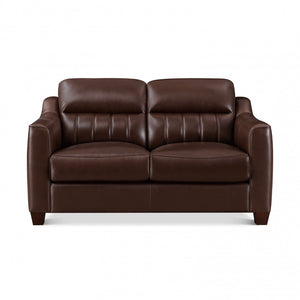 Hydeline Uptown Leather Loveseat - Brown