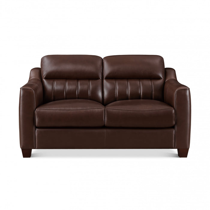 Hydeline Uptown Leather Loveseat - Brown
