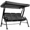 Outsunny Outdoor 3-person Metal Porch Swing Chair With Canopy Grey