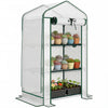 Outsunny Mini Greenhouse with Screen Roof, Portable Small Greenhouse, White