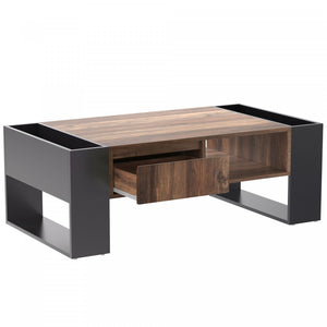 Kay Coffee Table With Handleless Drawer And Double Storage,grey