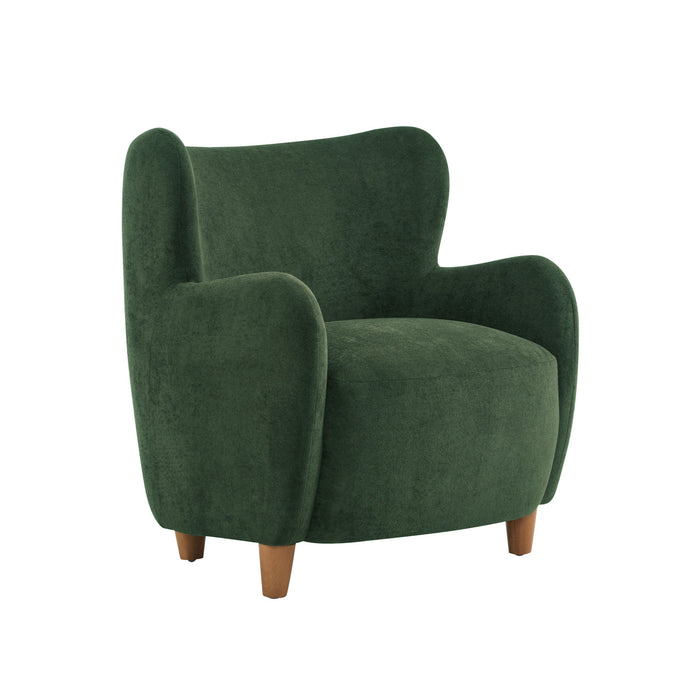 Sophia Upholstered Comfortable Armchair with Wingback,Olive Green Accent Chair
