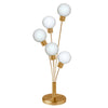 Dainolite Budding Branch 5 Light Table Lamp Aged Brass Finish White Glass