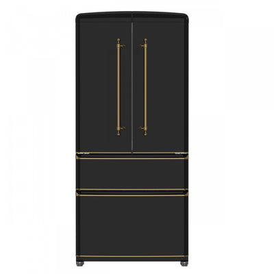 Forno Luigi 33 Inch Black French Door Refrigerator, 18 cu.ft. - FFFFD1791-33BLK | Refrigerateur Luigi de 33 pouces a portes francaises, noir, 18 pi³ - FFFFD1791-33BLK