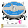 Outsunny 16\" Pressure Washer Surface Cleaner 3600 PSI with Stainless Steel Construction, 4 Wheels, 1/4\" Quick Connector, 2 Extension Wands, Power Washer Surface Cleaner, Silver