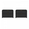 Grace Modern 28\" Nightstand in Black and Gold (2-Drawer) - Set of 2