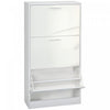HOMCOM Narrow Shoe Storage Cabinet with 3 Flip Drawers and Adjustable Shelves