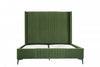 Promenade Mid-Century Modern Upholstered Velvet Queen Bed in Moss Green