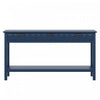 Oliver 60'' Fir Veneer Entryway Table with Honeycomb Design and Drawers, Navy Blue Sofa Table