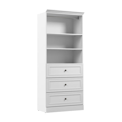 Bestar Versatile 36 W Closet Organizer with Drawers - White|Organisateur de garde-robe Versatile de Bestar de 36 po (L) avec tiroirs - blanc