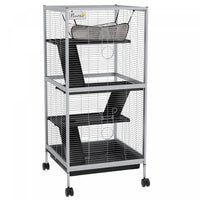 Pawhut 4-tier Rolling Small Animal Cage, Deluxe Guinea Pig Cage, Ferret Cage For Mink Chinchilla Kit