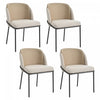 Olivia Set of 4 Modern Dining Chair with Slanted Legs and Adjustable Feet,Beige