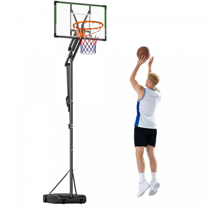 Soozier Basketball Hoop, 4.1-8.5ft Adjustable Basketball Goal with 18\" Rim