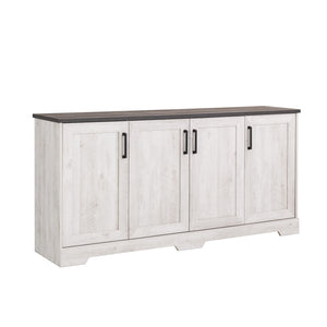 Prepac Rustic Ridge 4-Door Console Buffet - Washed White