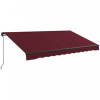 Outsunny 12' X 10' Retractable Awning, Patio Awning Sunshade Shelter With Manual Crank Handle, 280gs